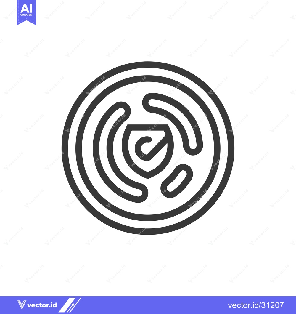 Premium Vector of Circular Logo Design with a Shield and Checkmark