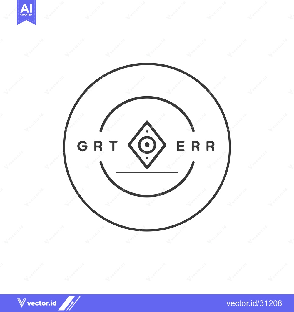 Premium Vector dari Circular Logo with a Diamond Shape and Letters GRT ERR