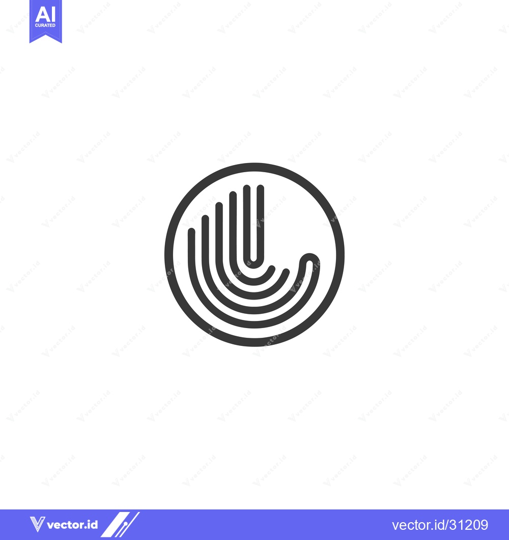 Premium Vector dari Circular Logo with a Hand Symbol Made of Lines