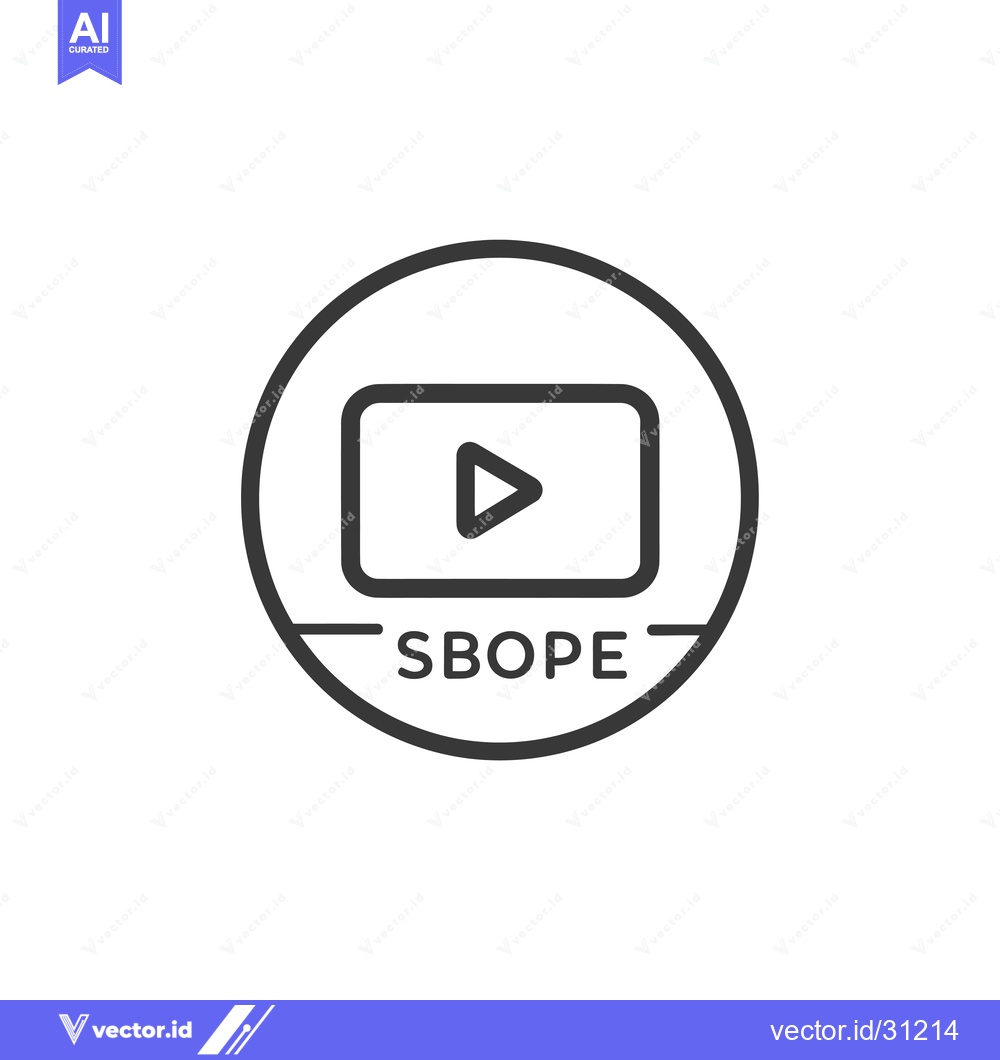 Premium Vector dari Circular Logo with Play Button and SBOPE Text