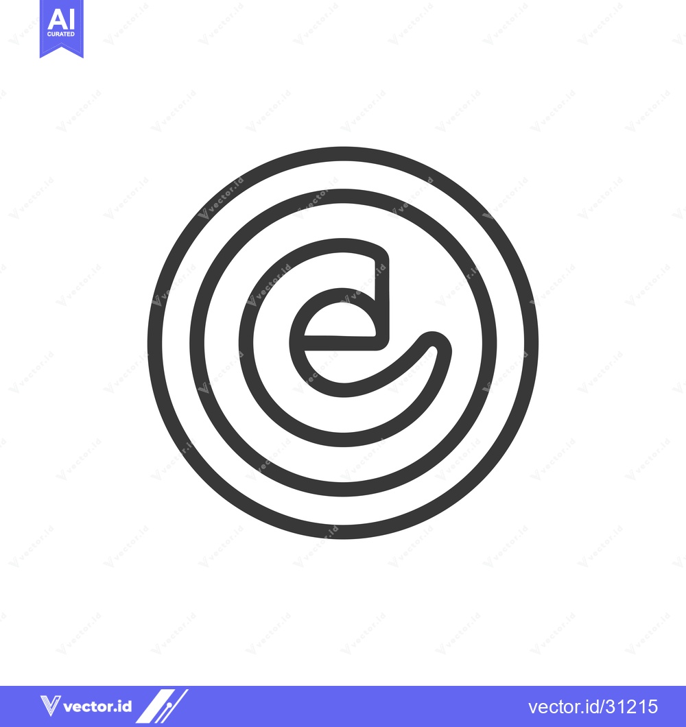 Premium Vector dari Circular Logo with Stylized Letter E