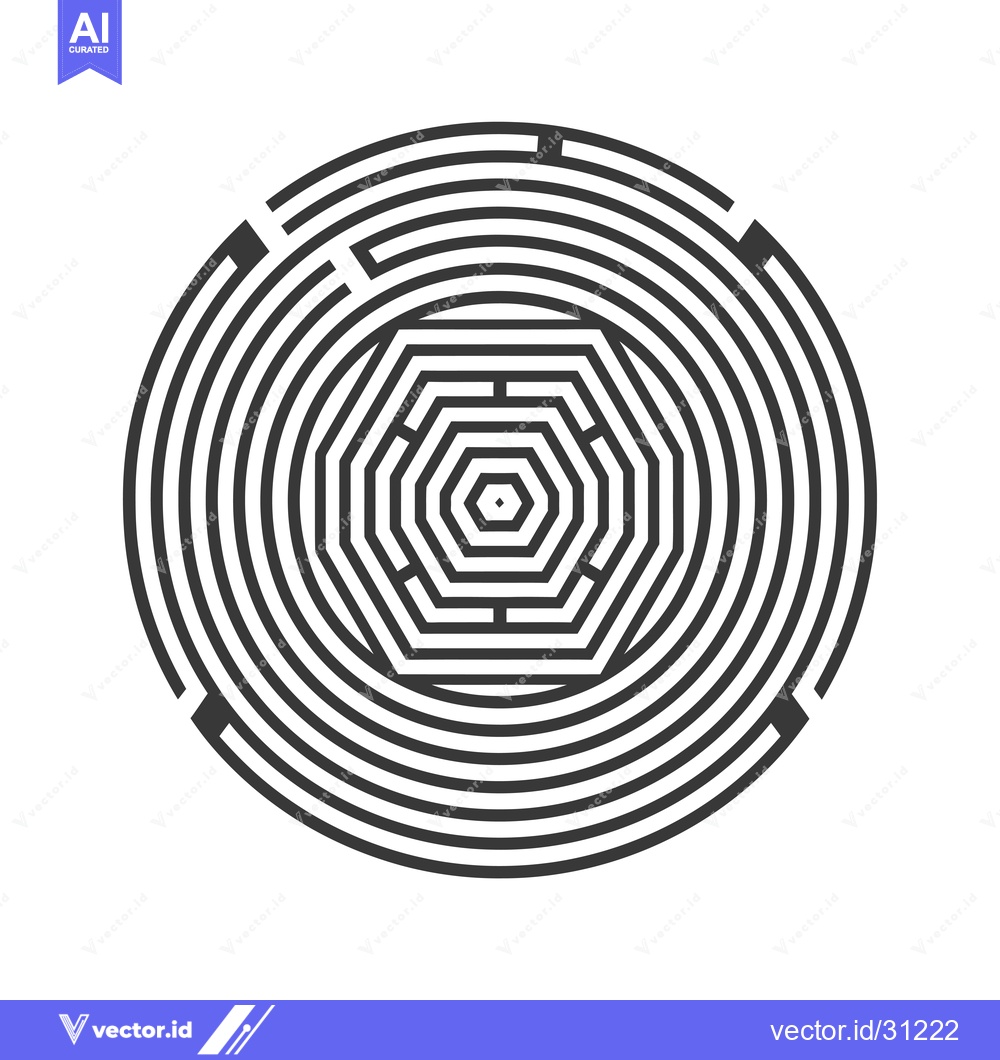 Premium Vector dari Circular Maze Pattern with Octagonal Center
