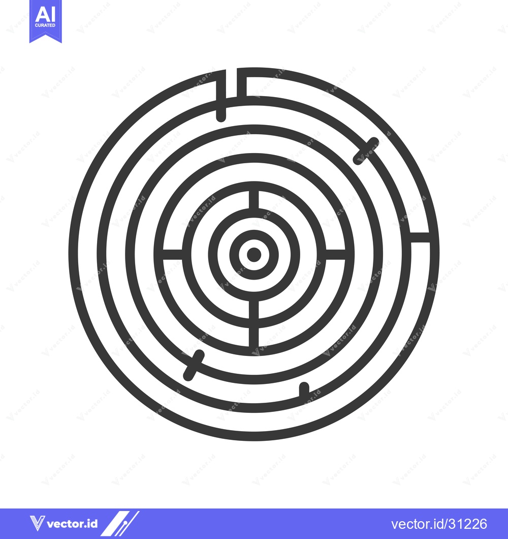 Premium Vector of Circular Maze with Concentric Rings and Crosshairs