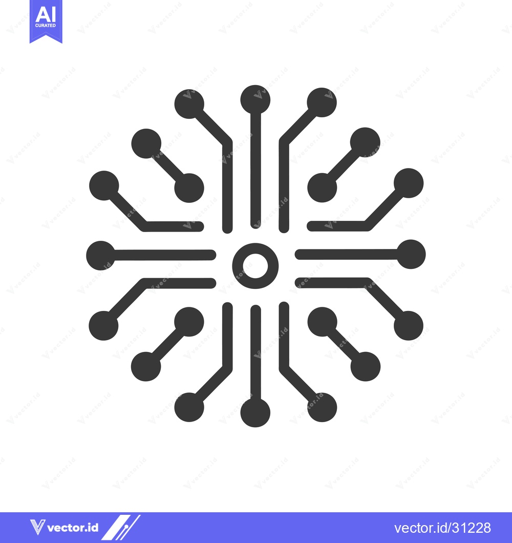 Premium Vector dari Circular Network with Central Hub and Multiple Connections