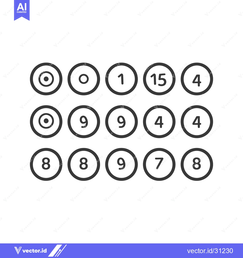 Premium Vector dari Circular Numbered Tokens with One Bullseye Target