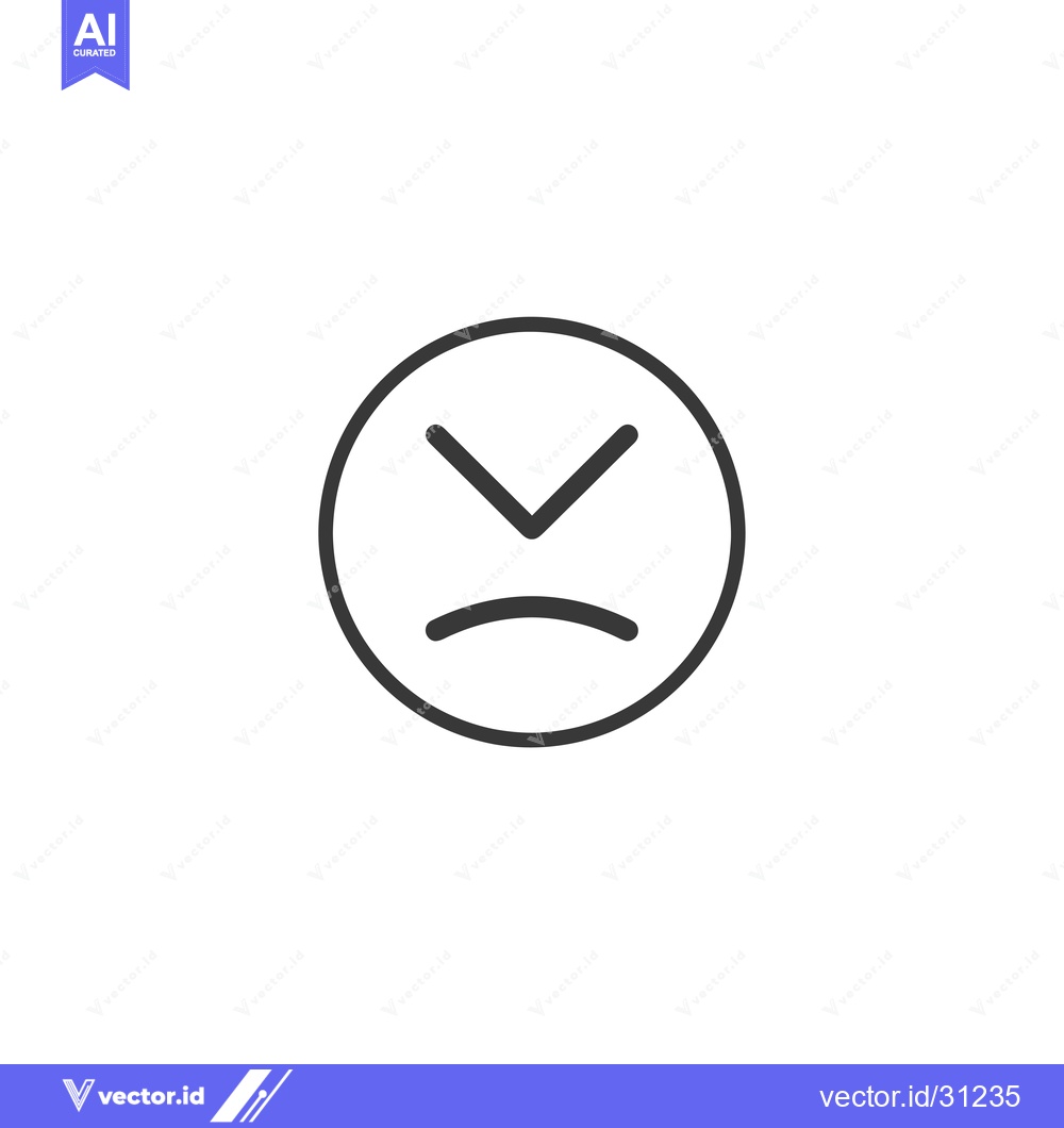 Premium Vector of Circular Outline of a Sad Facial Expression