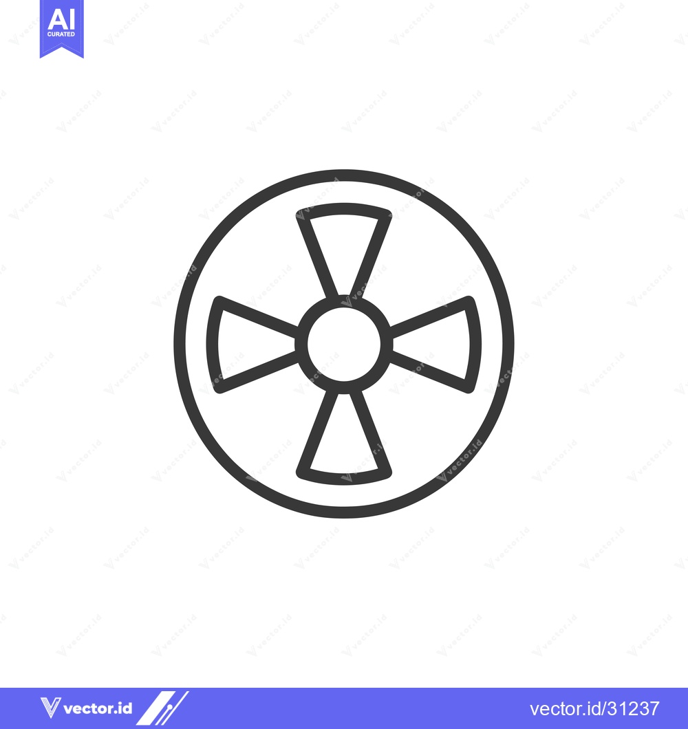 Premium Vector dari Circular outline with four triangular blades inside
