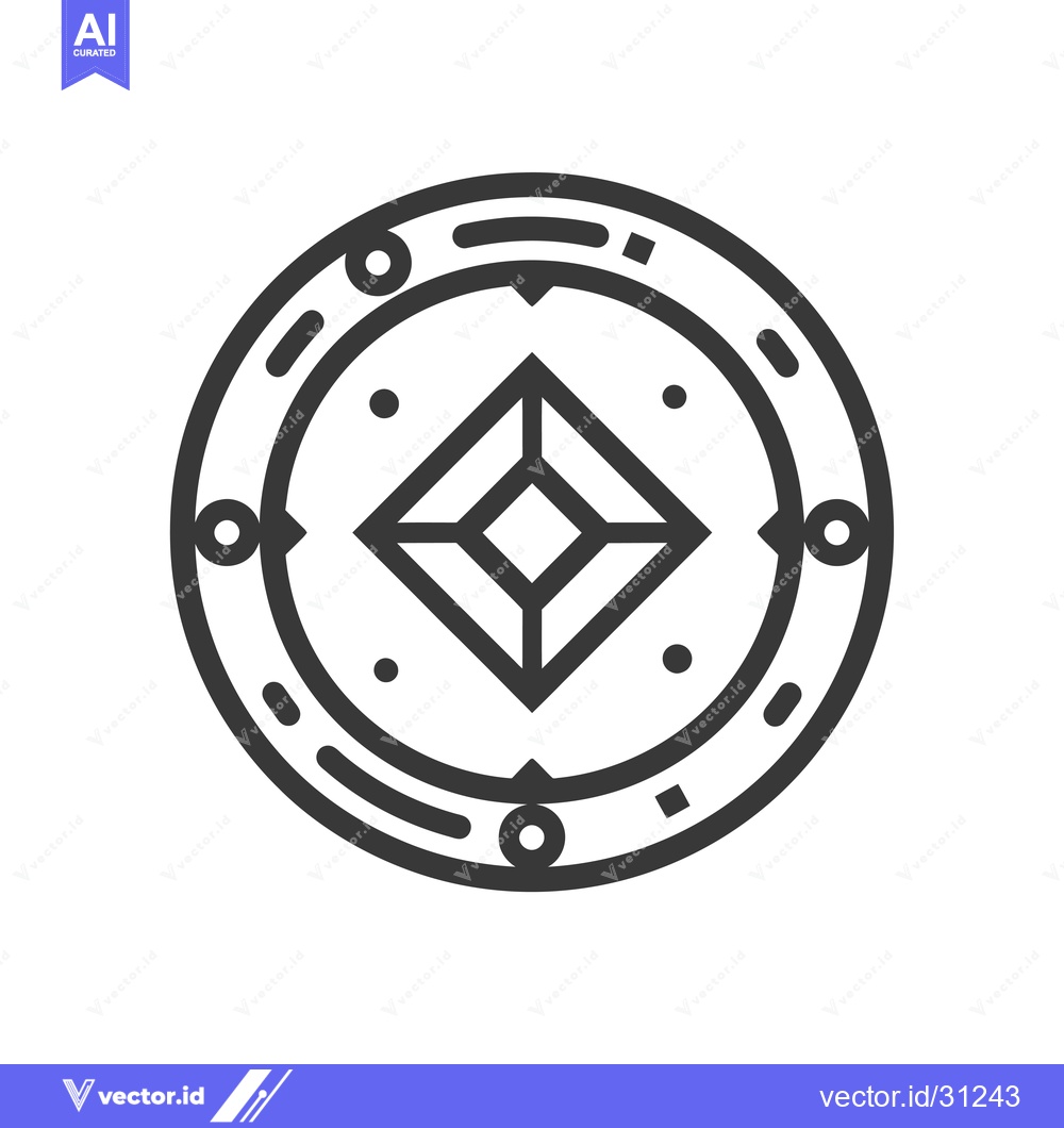 Premium Vector of Circular Symbol with a 3D Diamond-like Shape in the Center