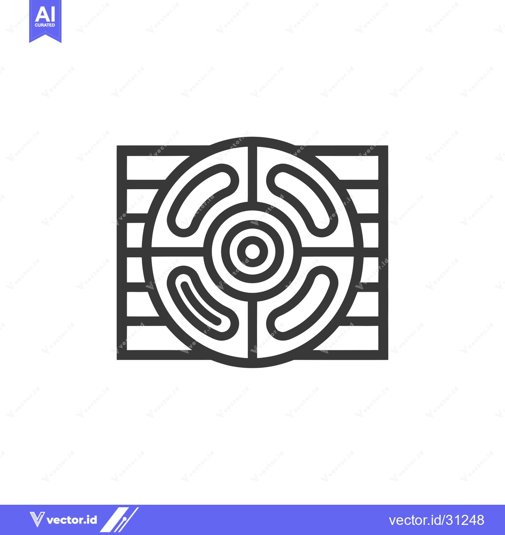 Premium Vector dari Circular symbol with concentric circles and lines