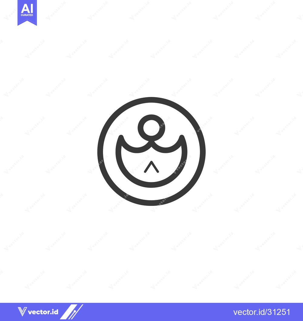 Premium Vector dari Circular Symbol with Human-Like Figure Inside