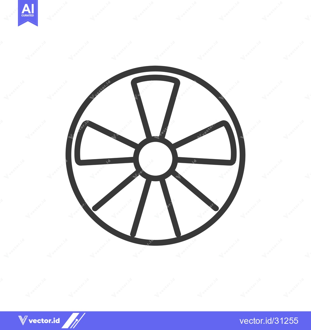 Premium Vector of Circular Symbol with Six Spokes and a Center Circle