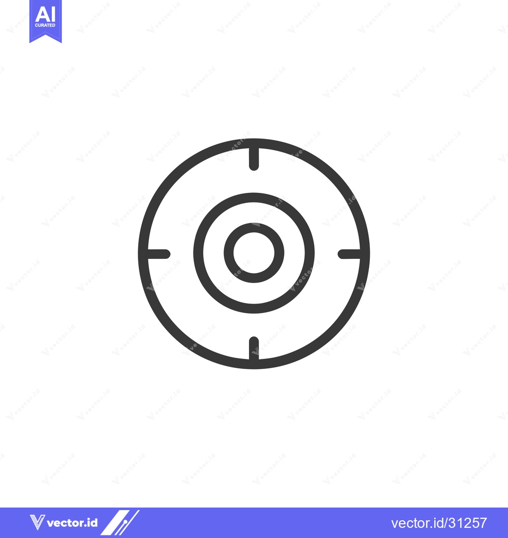 Premium Vector of Circular target with concentric circles and crosshairs