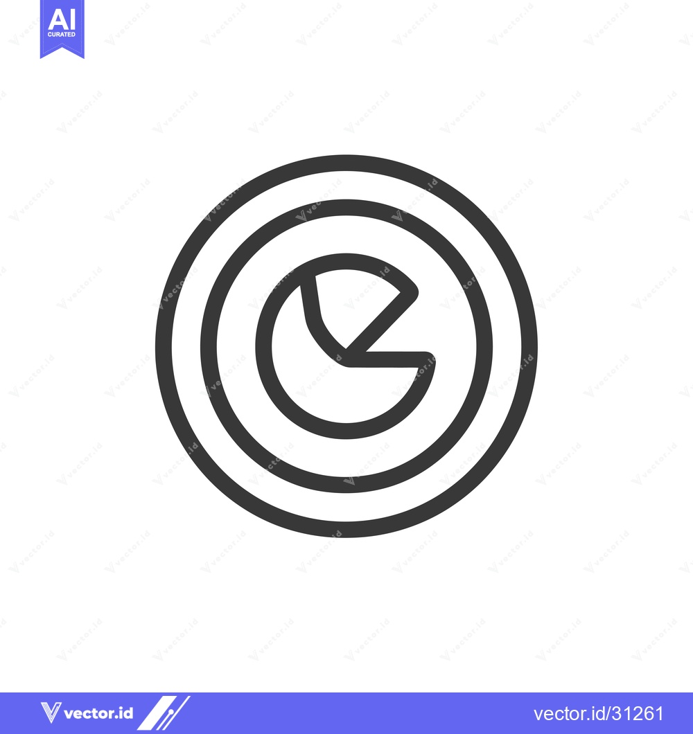 Premium Vector dari Circular Target with Pie Chart Inside