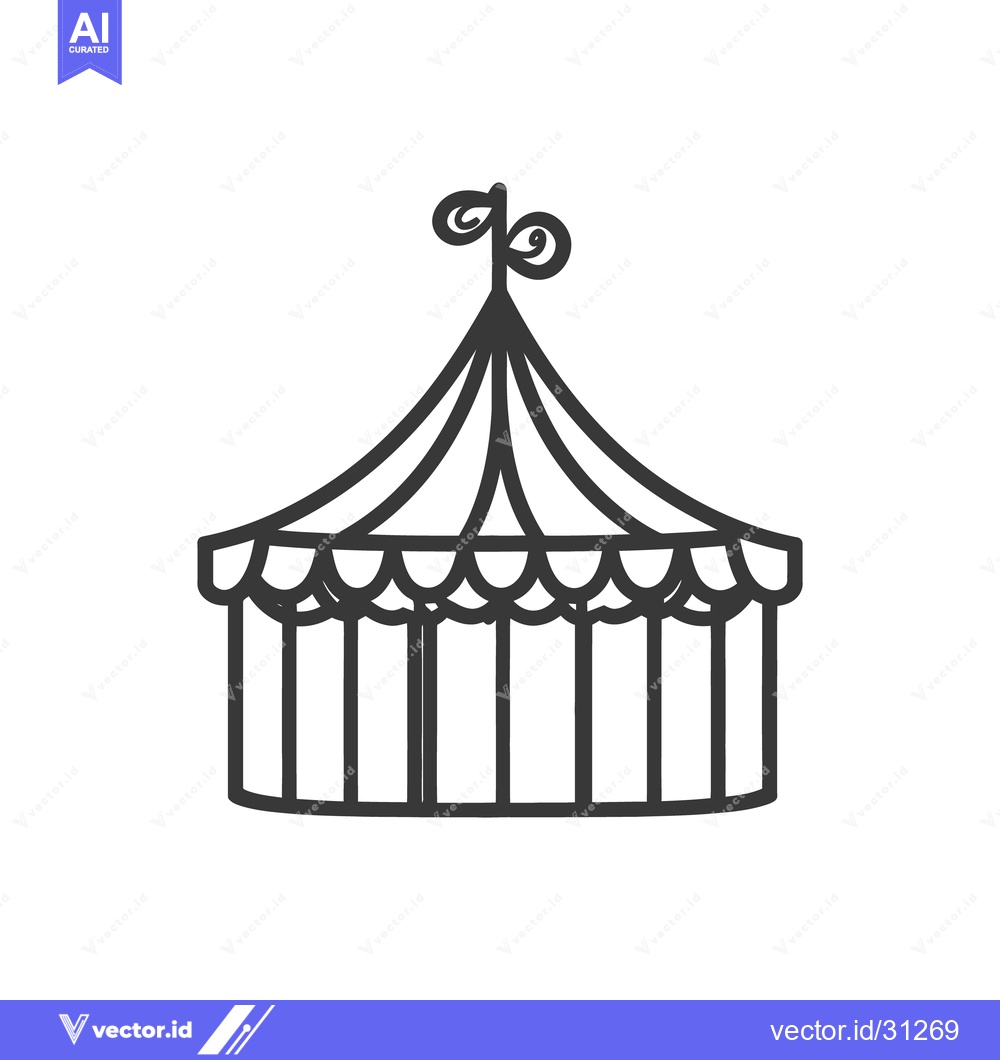 Premium Vector dari A simple illustration of a classic circus tent design