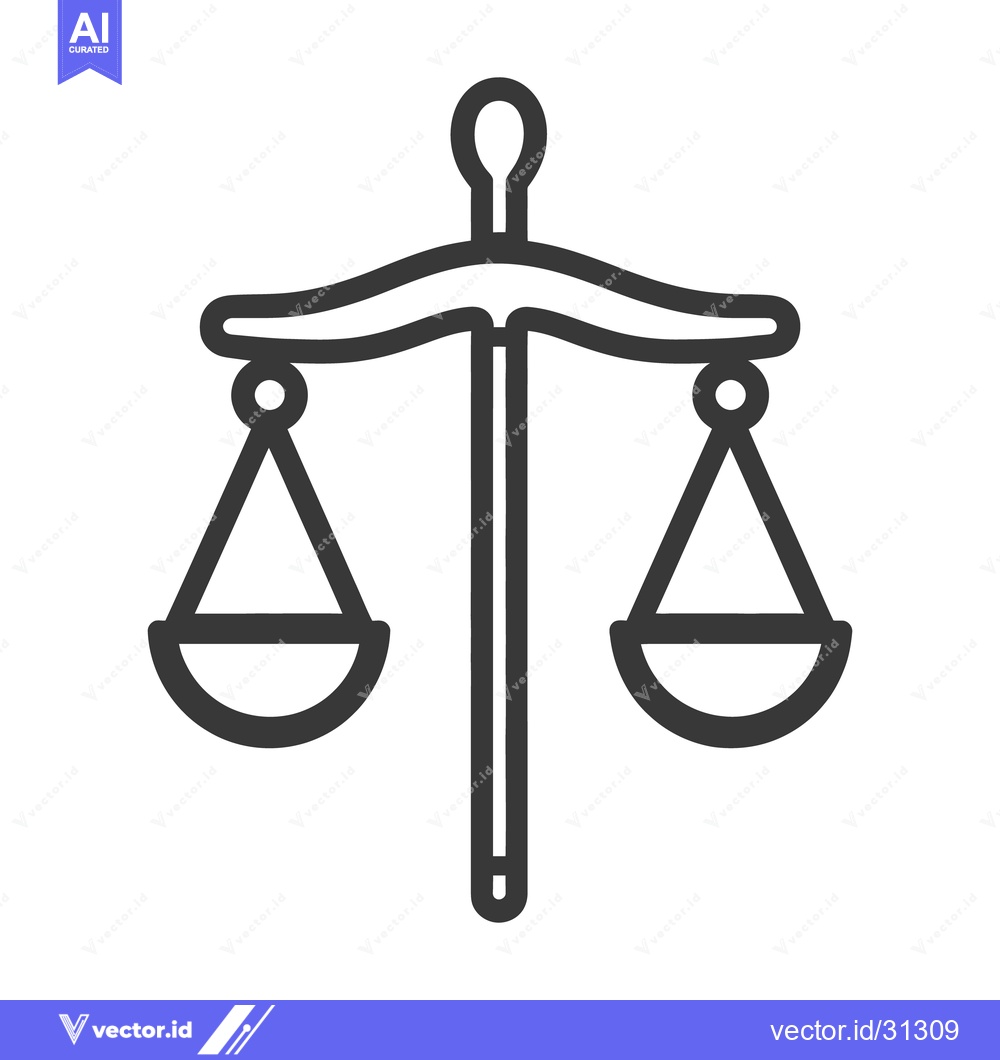 Premium Vector dari An image depicting a minimalist illustration of a balanced scale