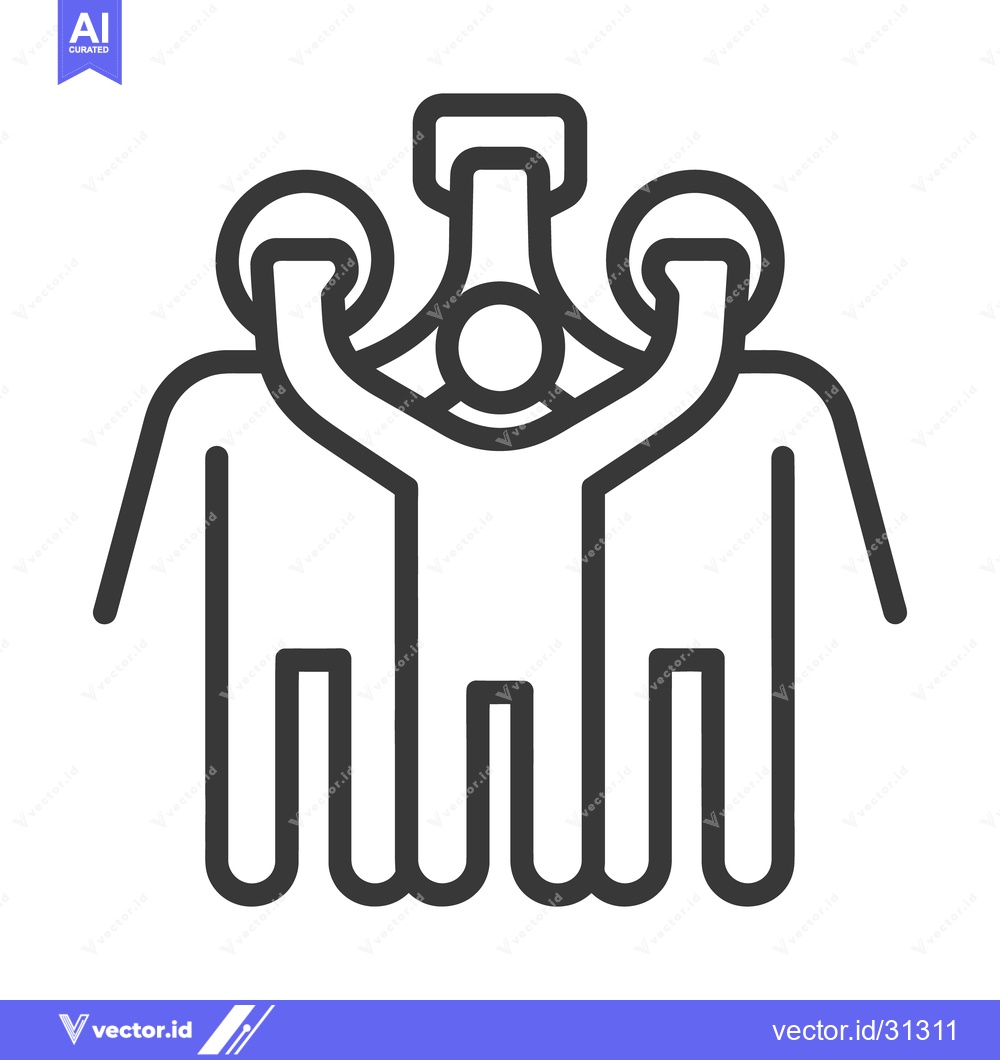 Premium Vector of Three figures together raising arms in a show of support