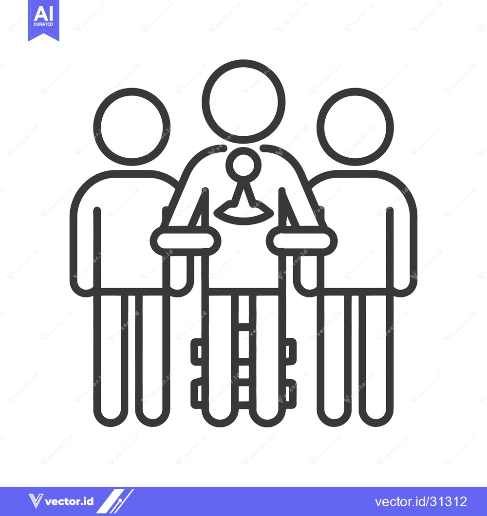 Premium Vector of Three human figures representing a medical care and support group