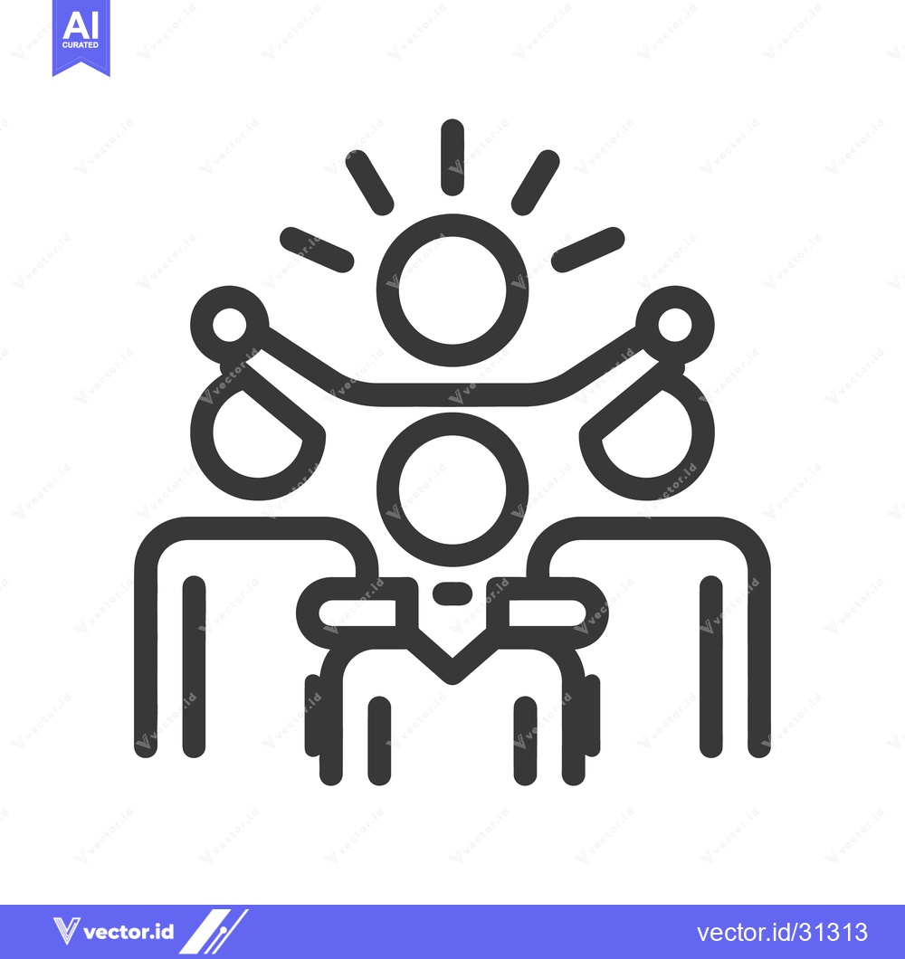 Premium Vector dari A group of people working together under a bright light symbol