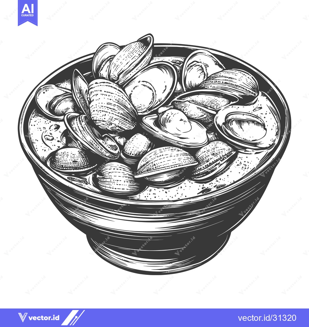 Premium Vector of A Bowl of Clams A Delicious Seafood Dish