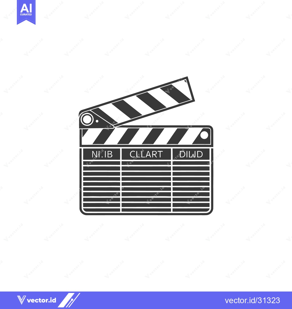 Premium Vector of Black and white clapboard tool used for filmmaking and video productio