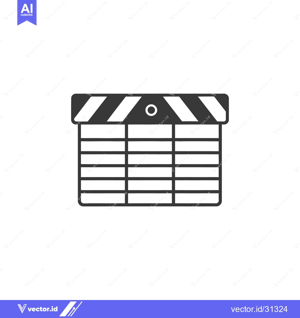 Premium Vector dari A detailed illustration depicts a classic film clapperboard for filmin