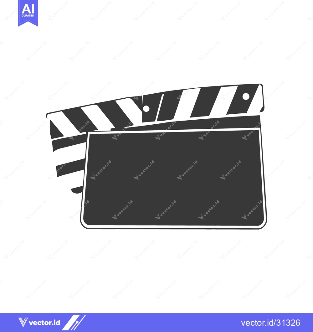 Premium Vector dari A black and white movie clapperboard rests on a blank surface