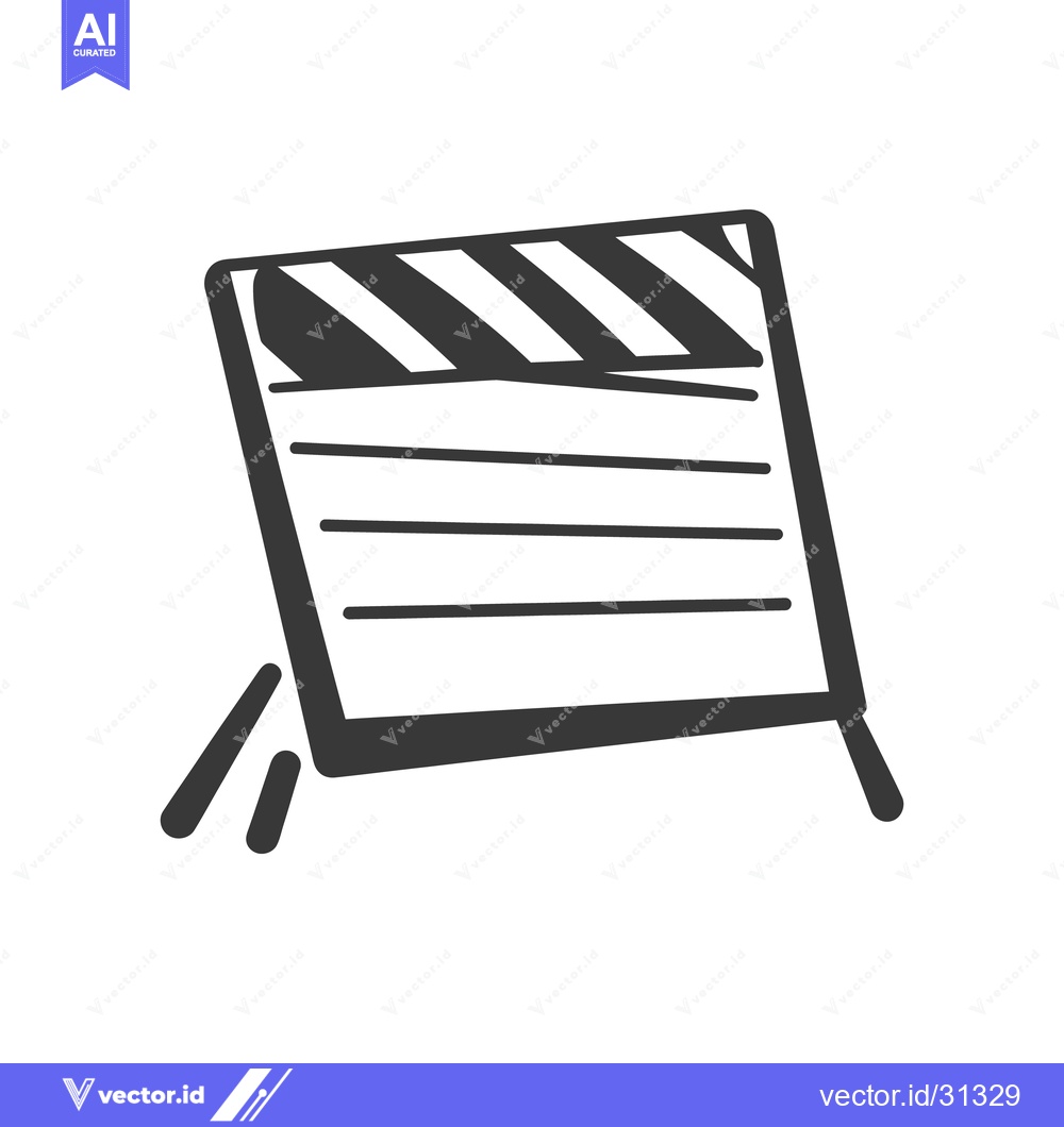 Premium Vector of A film clapperboard icon used for the motion picture industry