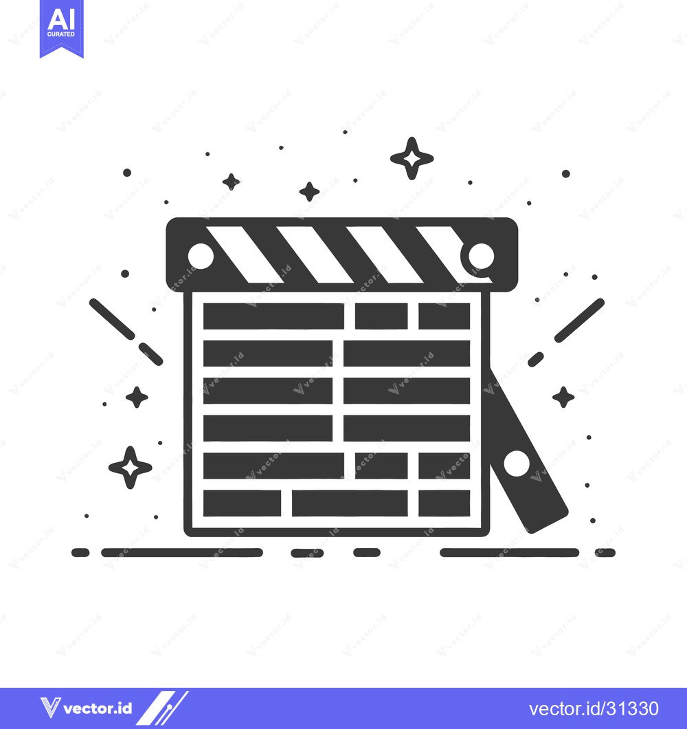 Premium Vector dari A detailed graphic illustration of a film clapper board