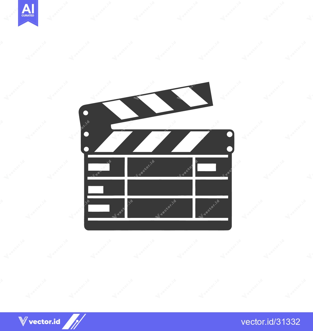 Premium Vector dari A black and white illustration of a movie clapperboard device