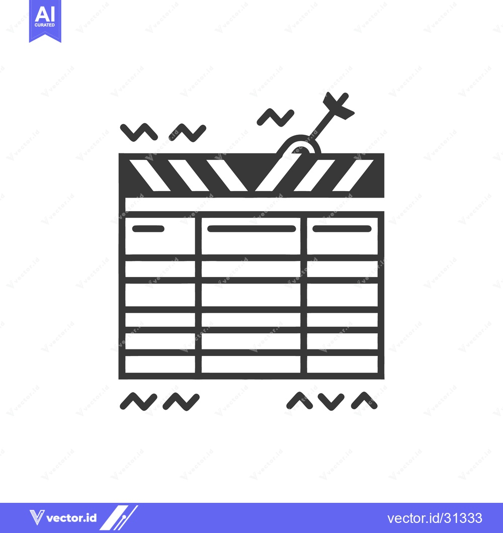 Premium Vector dari A black and white movie clapperboard icon with sound waves