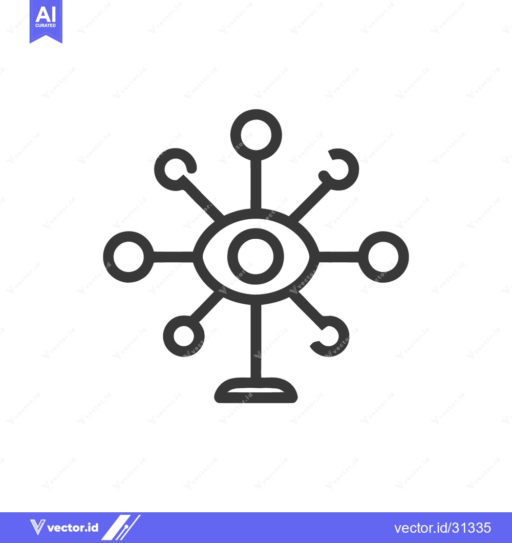 Premium Vector dari Abstract Eye Icon with Connected Nodes, Network Concept, Minimalist De