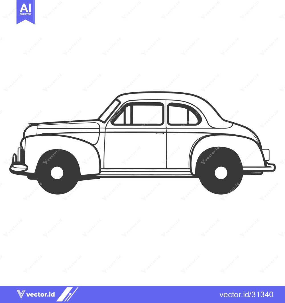 Premium Vector of A vintage car illustration showcasing a classic automobile design