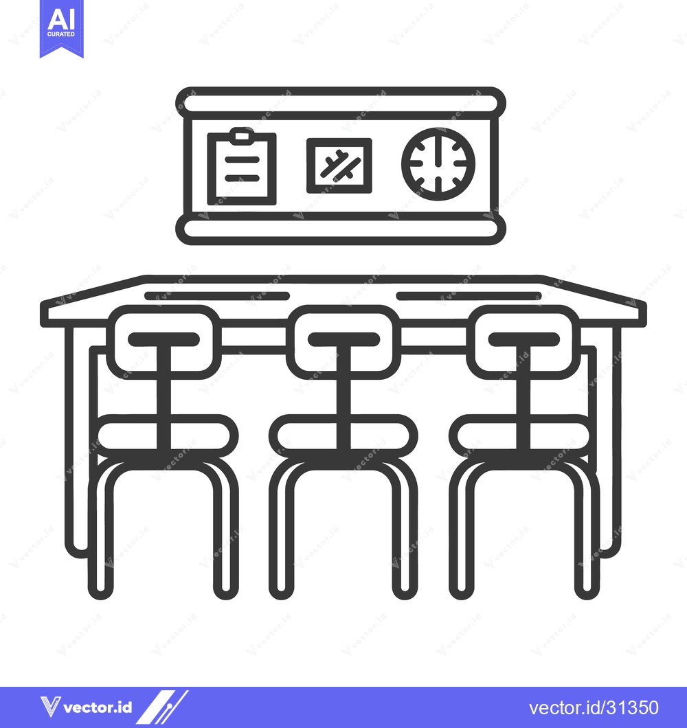 Premium Vector dari A depiction of a meeting space with table and chairs
