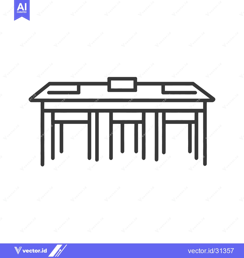 Premium Vector of A minimalistic illustration of a table and attached seating