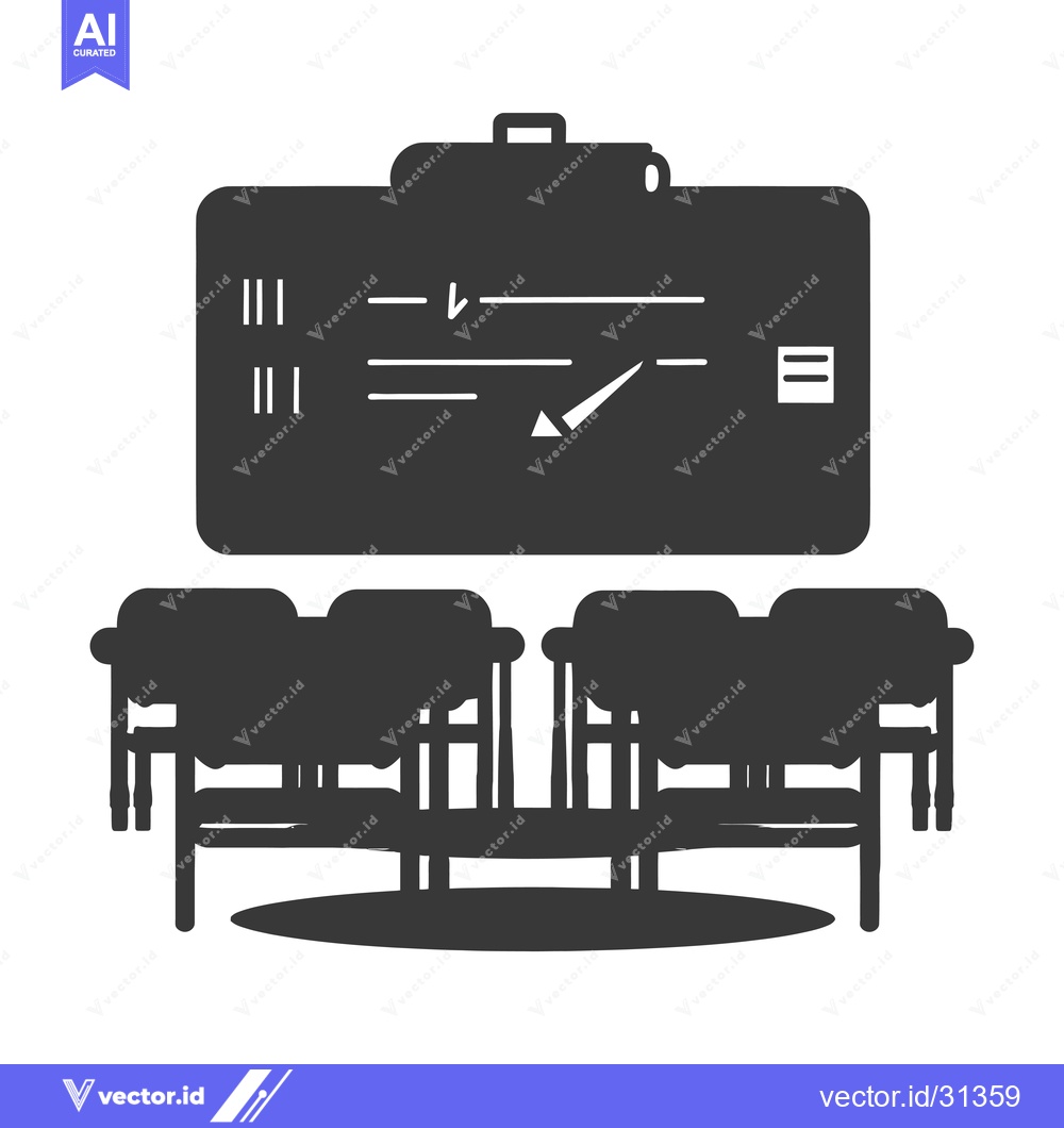 Premium Vector dari Classroom with a whiteboard and chairs
