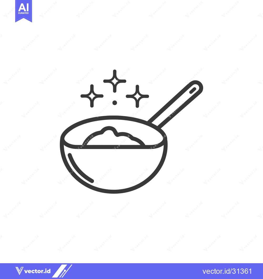 Premium Vector of Cleaned Cooking Utensil with Sparkle Above