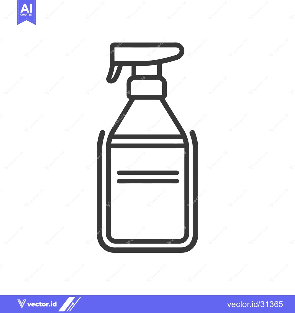Premium Vector of A simple illustration depicting a spray bottle for cleaning liquids