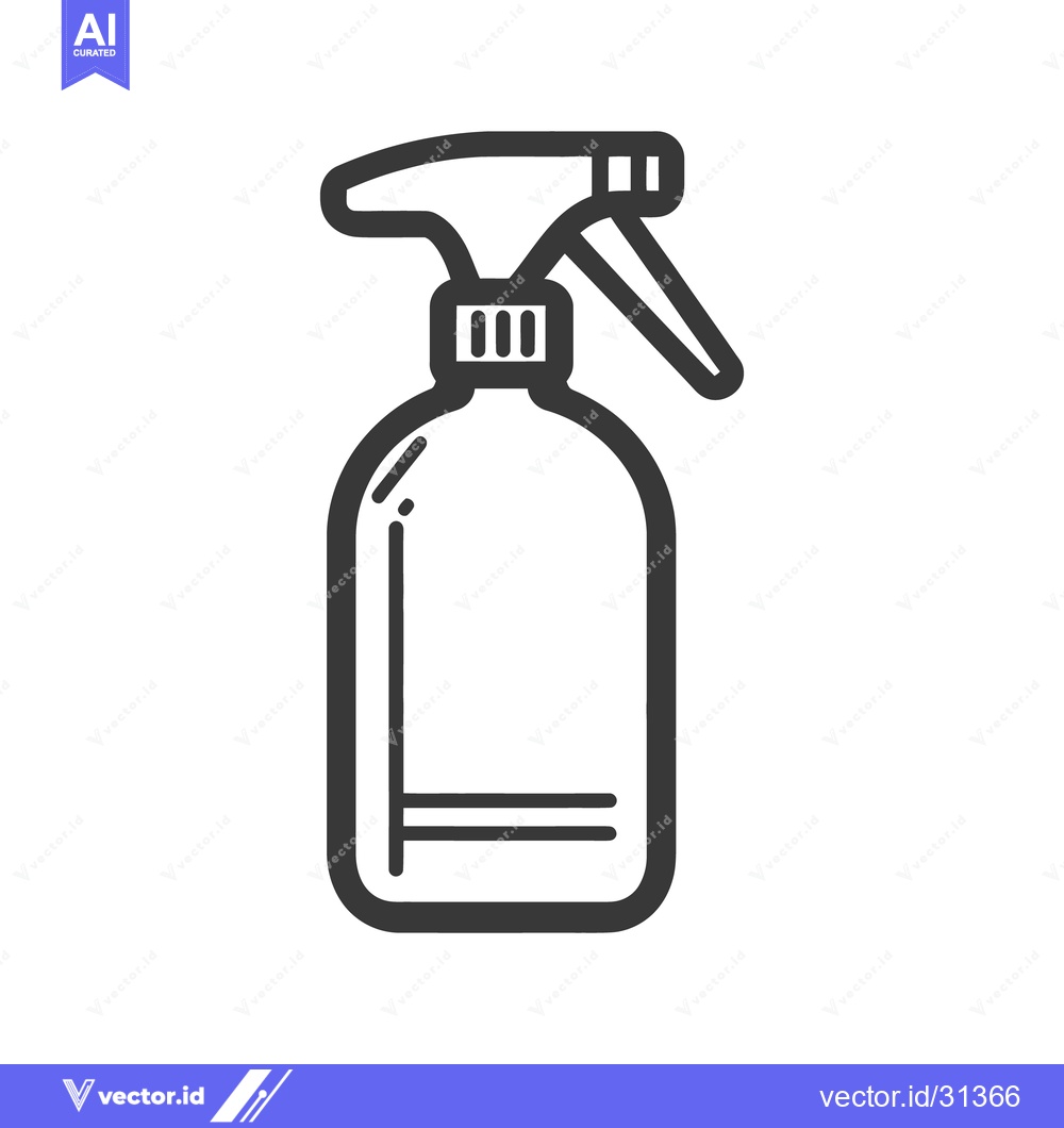 Premium Vector of A black and white outline of a spray bottle on white