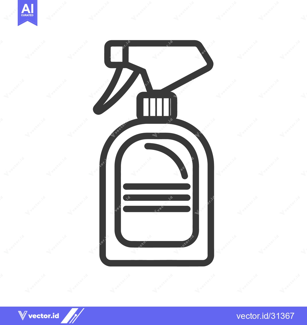 Premium Vector of The Simple Outlined Image of a Spray Bottle With Trigger