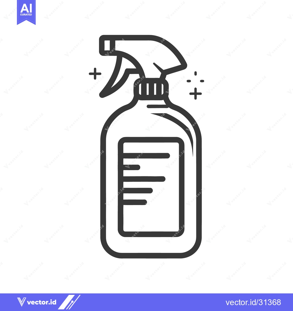 Premium Vector dari A black and white outline illustration of a spray bottle
