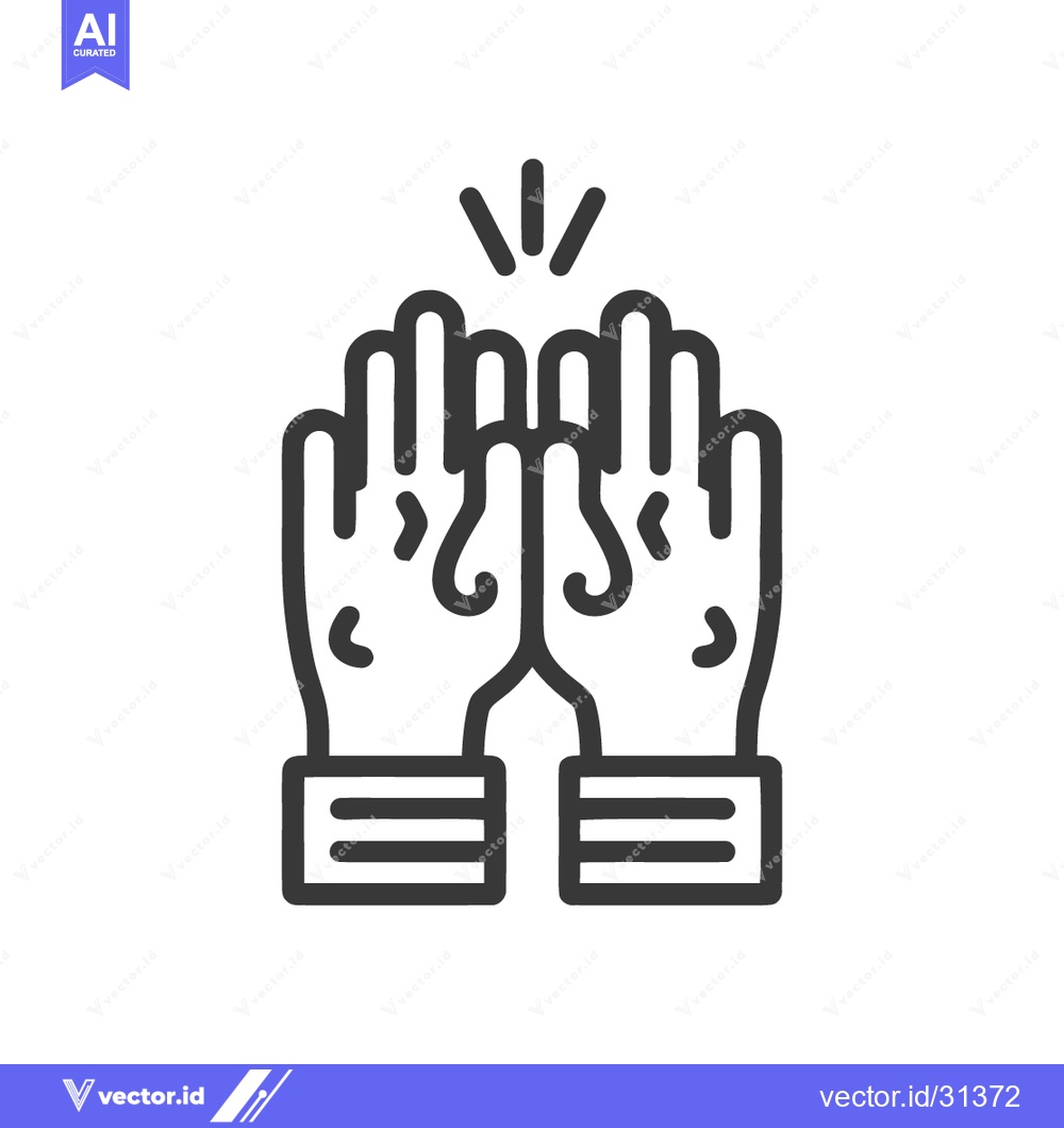 Premium Vector dari High Five Icon: Minimalist Design of Two Hands Clapping in Celebration