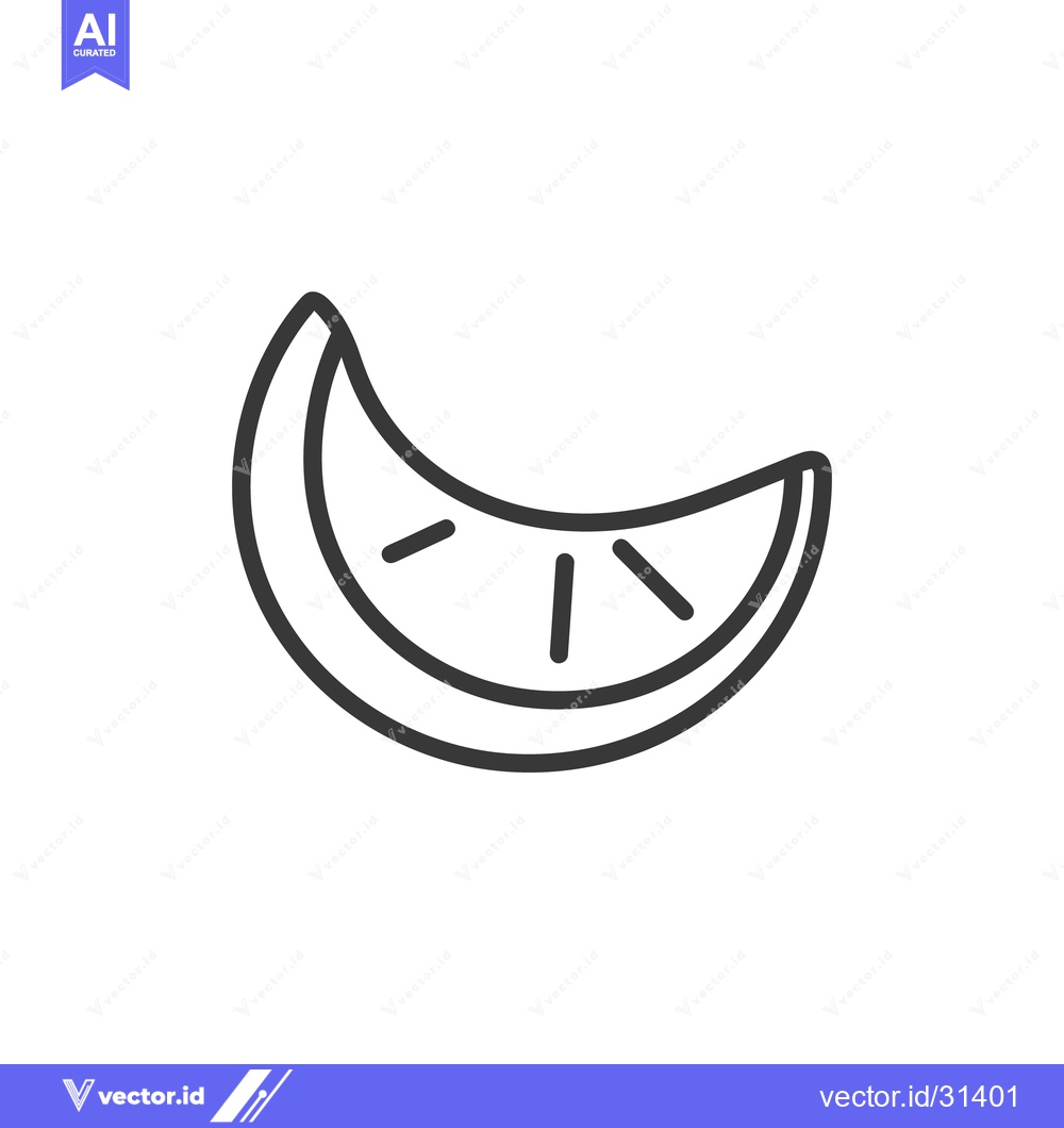 Premium Vector dari A simple line drawing representing a citrus fruit slice
