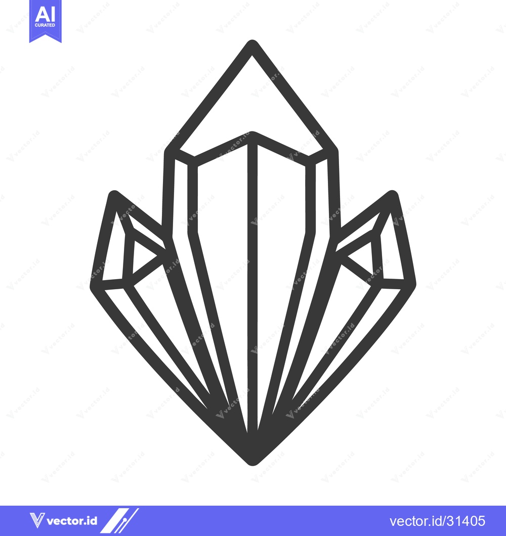 Premium Vector dari A stylized graphic design featuring three crystal shapes together