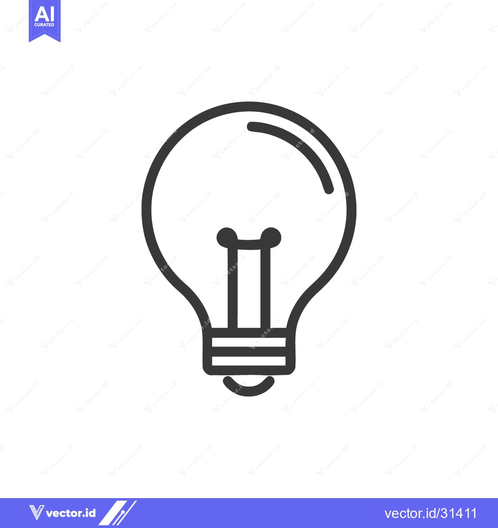 Premium Vector dari Minimalist Light Bulb Icon: Idea Generation and Innovation Symbol