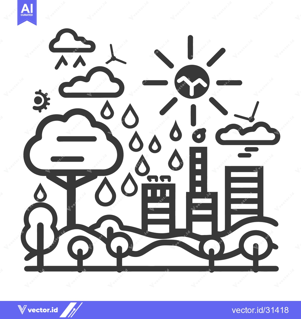 Premium Vector dari A graphical representation of weather and urban nature elements