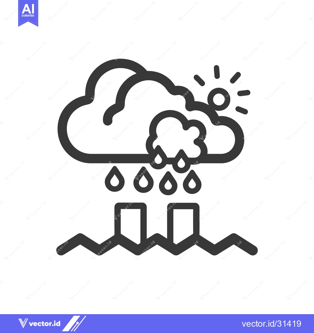Premium Vector of A simplified weather graphic depicts sun cloud and rain