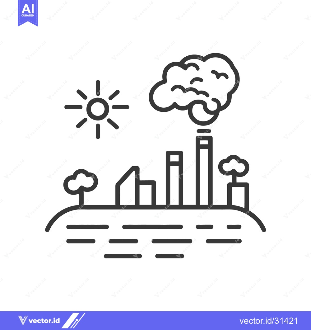 Premium Vector of An illustration of a polluted cityscape with environmental concerns de