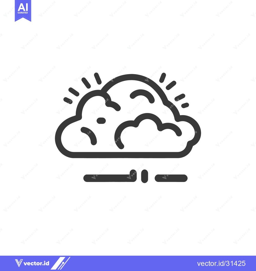 Premium Vector dari Black and white icon representing weather conditions with sun and clou