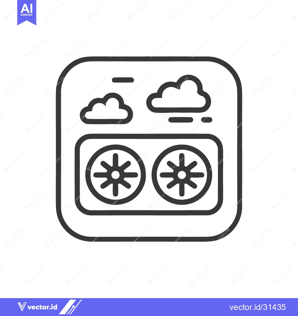 Premium Vector dari Airplane Window Icon: Clouds, Sky, and Engine View in Minimalist Line