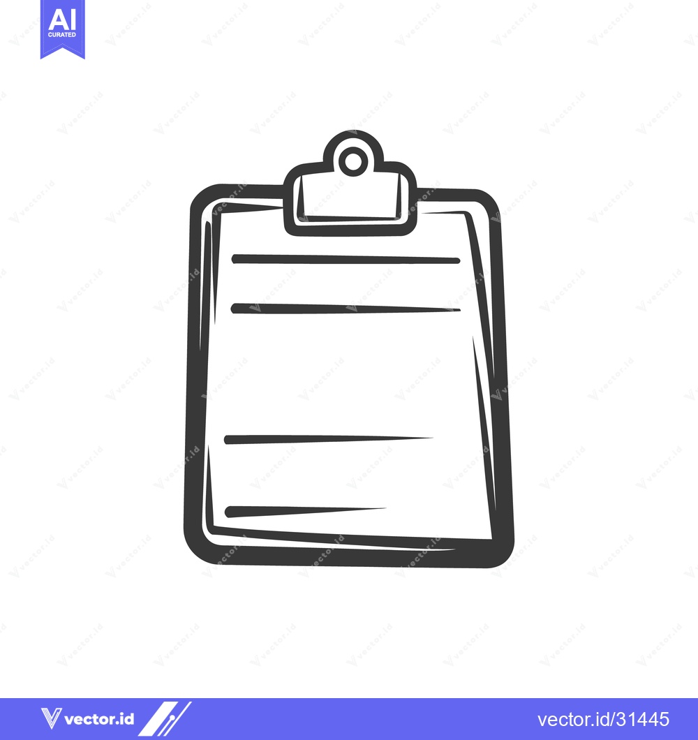 Premium Vector of A simple black and white drawing of a clipboard